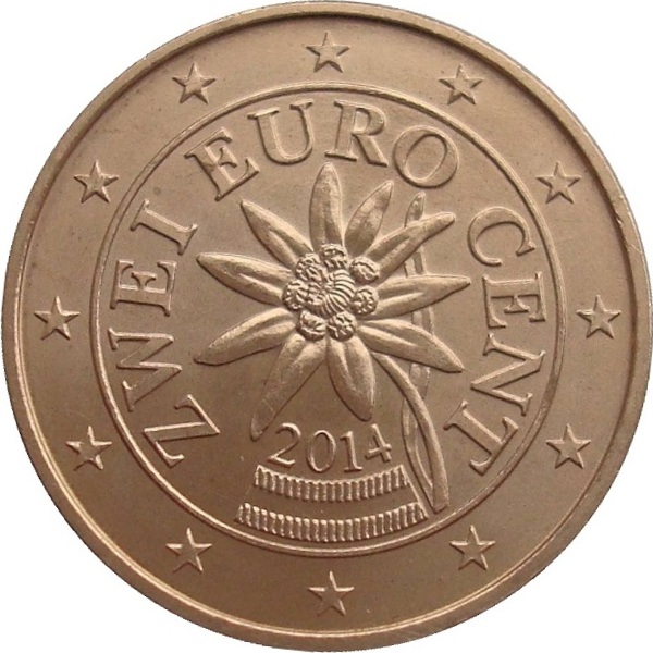 Австрия 2 Евро цент