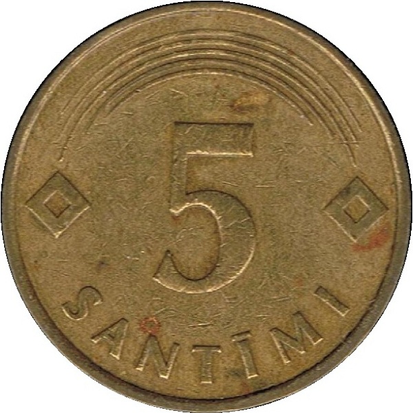 5 Латвийских сантим