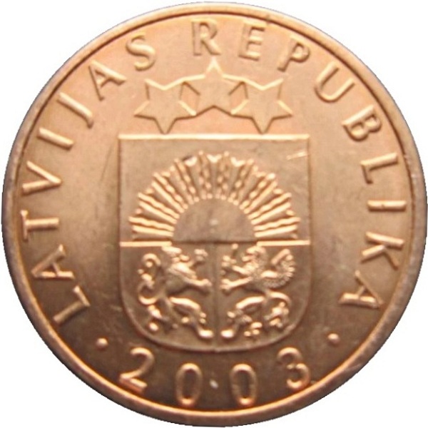 1 Латвийских сантим