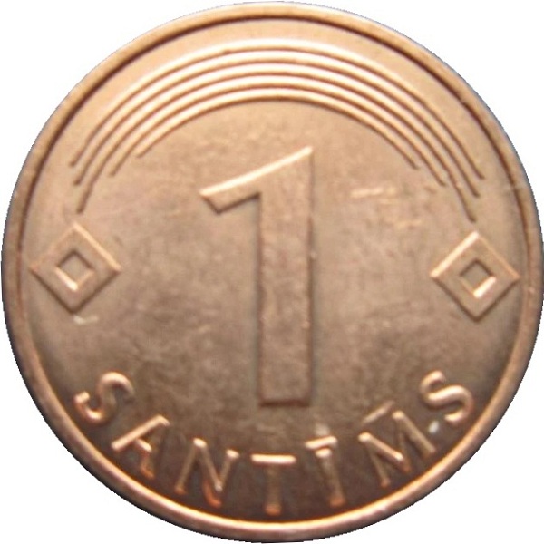1 Латвийских сантим