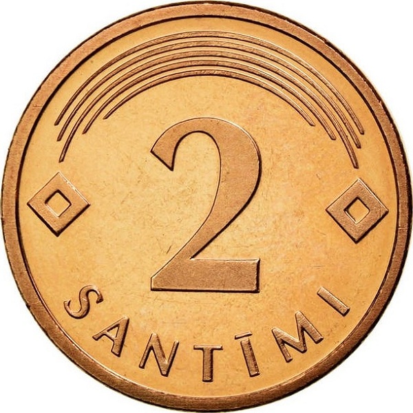2 Латвийских сантим