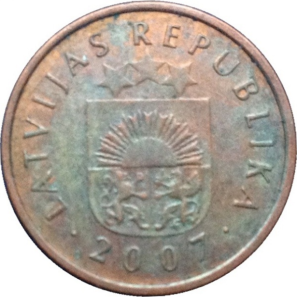 1 Латвийских сантим