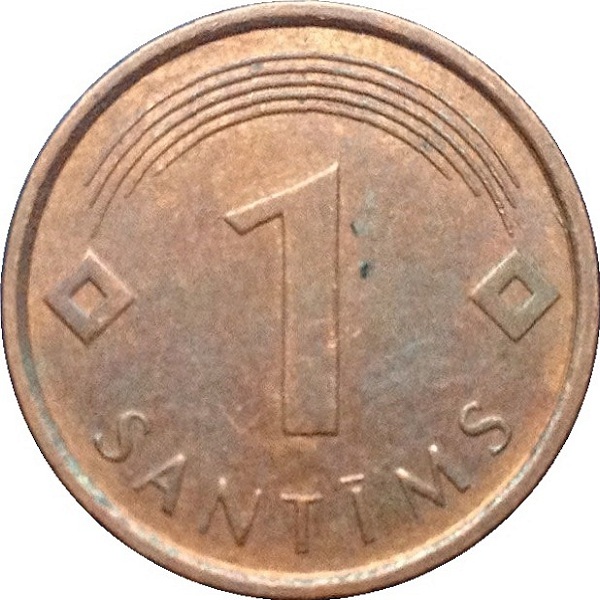 1 Латвийских сантим