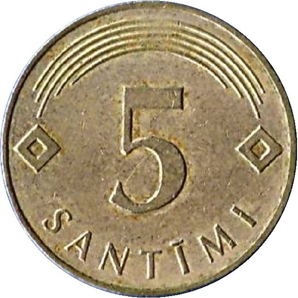 5 Латвийских сантим