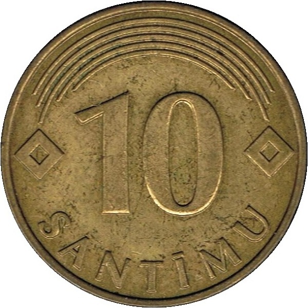 10 Латвийских сантим
