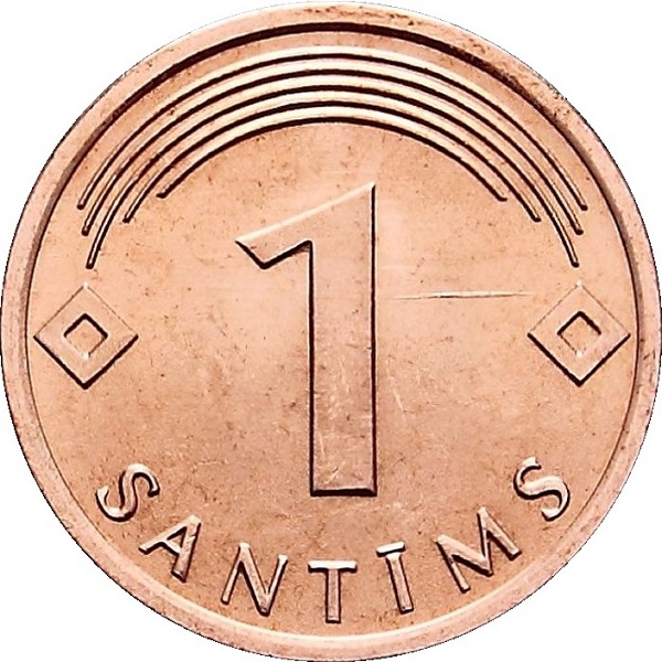 1 Латвийских сантим